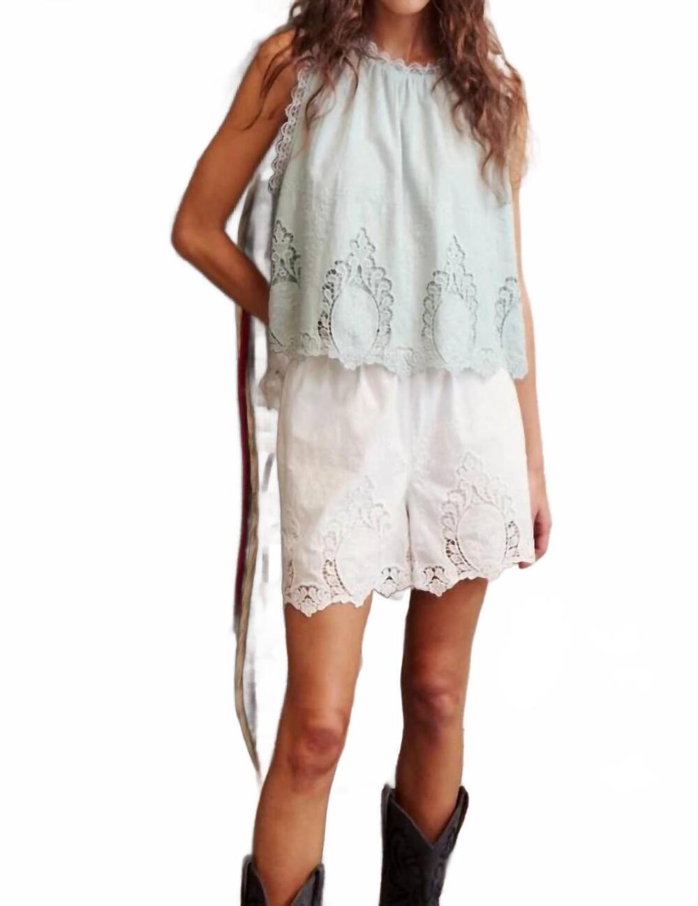 NEW MELISSA NEPTON rio sleeveless top in seafoam